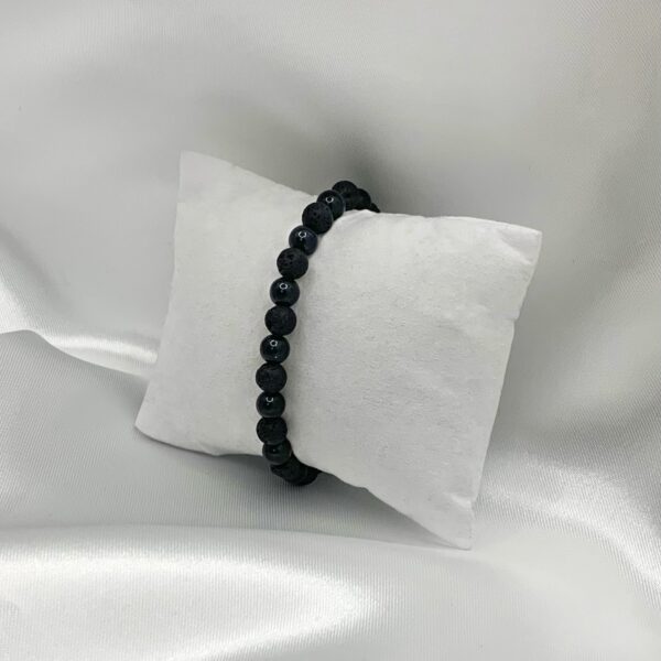 bracelet Bracelet perle pierre de lave noire et obsidienne