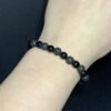 bracelet Bracelet perle pierre de lave noire et obsidienne