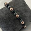 bracelet hématite Bracelet perle hematite,hamatite rose gold et onyx mate