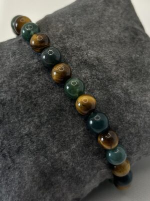 bracelet agate mouse Bracelet perle agate mousse et œil et tigre
