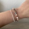 bracelets Bracelet perle jaspe zèbre rose et hématite rose gold
