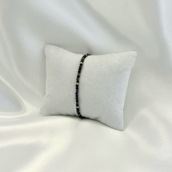 bracelet Bracelet perle œil de tigre jaune bleu et acier