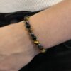 bracelet oeil de tigre Bracelet perle œil de tigre, hématite et obsidienne