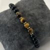 bracelet oeil de tigre Bracelet perle oeil de tigre, onyx mate et acier