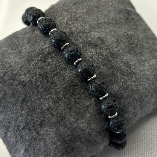 Screenshot Bracelet perle pierre de lave et acier