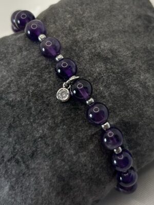 Screenshot bracelet perle améthyste et acier