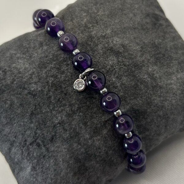Screenshot bracelet perle améthyste et acier