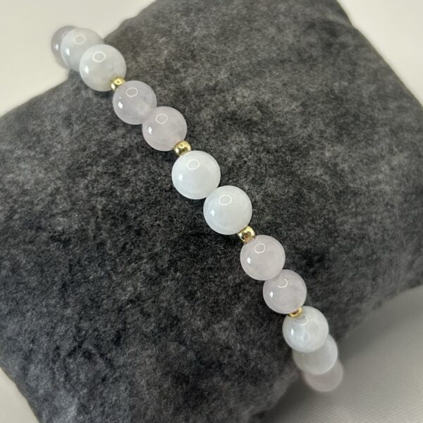 Screenshot Bracelet perle pierre de lune, quartz rose et acier