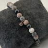 Screenshot Bracelet perle jaspe zèbre rose, hématite et acier