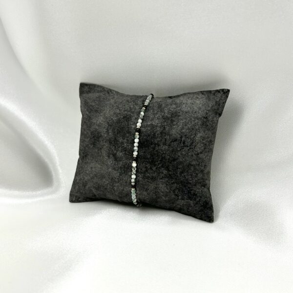 bracelet Bracelet perle jadéite, obsidienne et acier