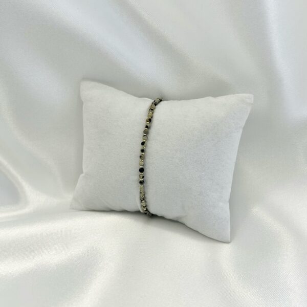 bracelet Bracelet perle jaspe dalmatien et acier