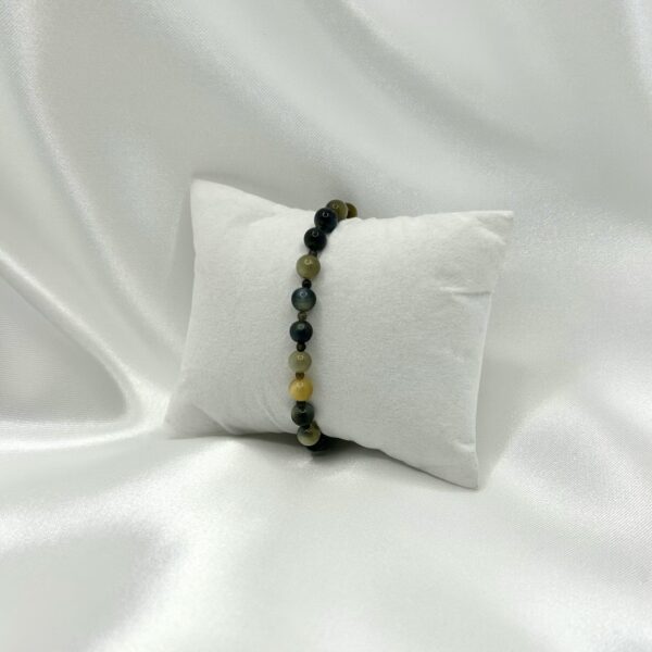 bracelet oeil de tigre Bracelet perle œil de tigre jaune bleu