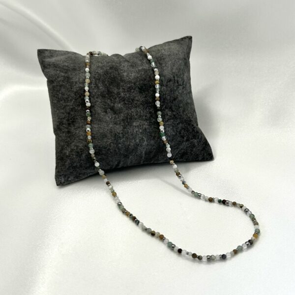 Collier perle Collier perle œil de tigre, jadéite et acier