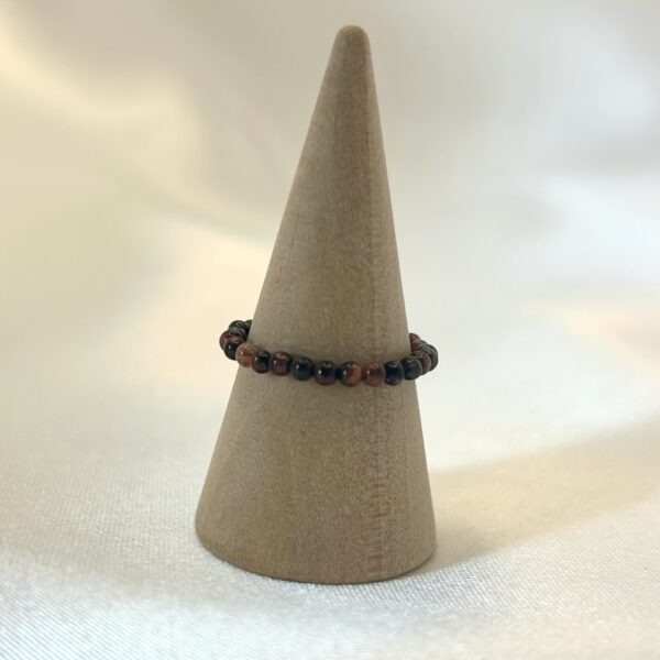 bague perle Bague perle œil de tigre rouge