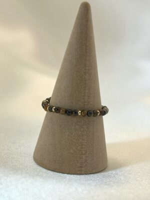 Bague œil de tigre Bague perle œil de tigre et acier