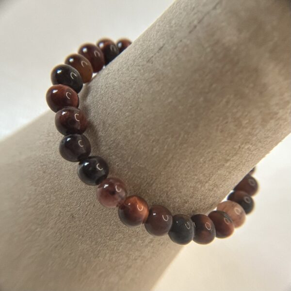 Bague oeil de tigre rouge Bague perle œil de tigre rouge