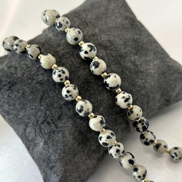 collier jaspe Collier perle jaspe dalmatien