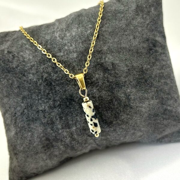 collier jaspe Collier pendentif jaspe dalmatien