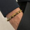 bracelet oeil de tigre Bracelet perle œil de tigre et acier