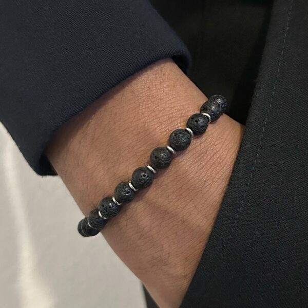 bracelet pierre de lave Bracelet perle pierre de lave et acier