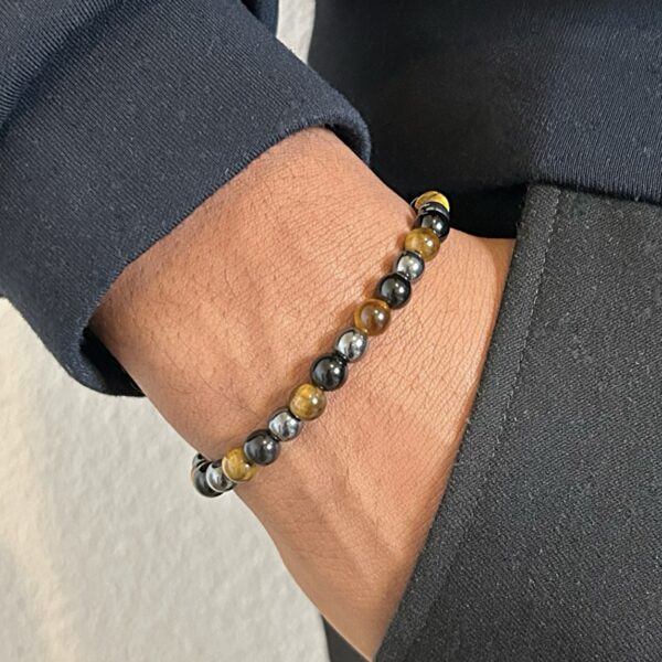Screenshot Bracelet perle œil de tigre, hématite et obsidienne