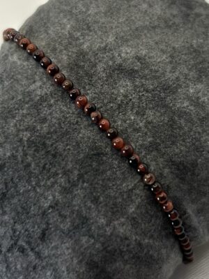 bracelet oeil de tigre Nora perle œil de tigre rouge