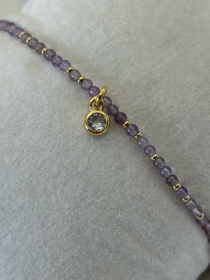 bracelet amethyste Eléa perle améthyste et acier doré