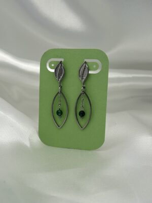 Boucle d'oreille Flora C perle agate mousse